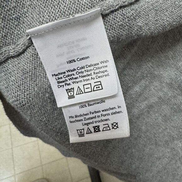 EDDIE BAUER Womens S Open Cardigan Sweater Gray Athletic Modern 100% Cotton - Picture 5 of 5